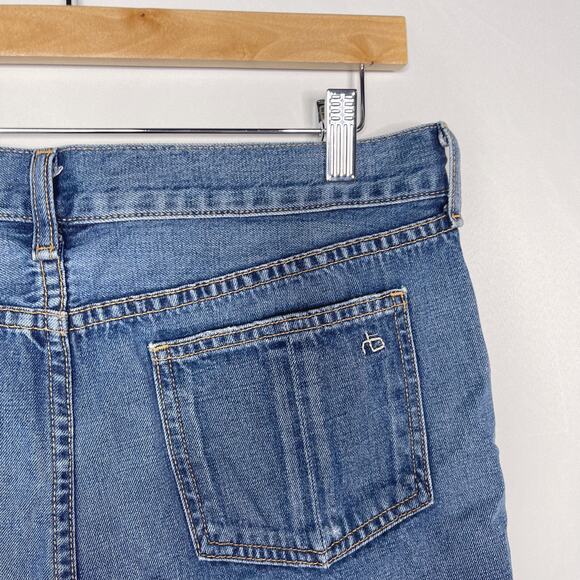 Rag & Bone Womens 28 Cut Off Denim Jean Shorts in Johny Wash Ripped Cotton - Picture 6 of 10